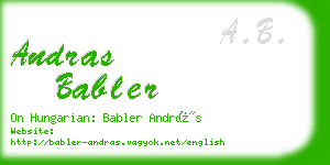 andras babler business card